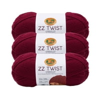 Lion Brand pređa ZZ Twist Cranberry ZTwist Heklano srednje akrilno crveno pakovanje pređe