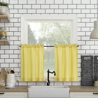 Oslonci Solid Micorofiber polu-Sheer 3-Piece Kuhinja Zavjese sloj i Valance Set, 54 45