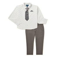 Freestyle Revolution Boys Dress Shirt and Pants with Tie Outfit Set, 3-komad, veličine 4-14