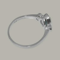 Britanci napravili tradicionalni čvrstih 9k bijelog zlatnog prstena sa prirodnim London Blue Topaz Womens
