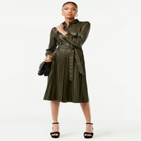 Scoop ženska Midi haljina od Fau kože, veličine XS-XXL
