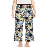 Hello Kitty ženske i ženske Plus Size plišane pantalone za spavanje, veličine XS-3X