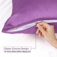 Unique Bargains King Size svilenkasti satenski jastučnici sa patentnim zatvaračem Set od 2, 21 37