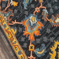 Momenni orijentalni tradicionalni prostirci, crna plava narančasta, 96 120