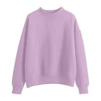 Frehsky Womens vrhovi žene O vrat Solid Color Turtleneck Dugi rukav plus dukserice Ženske dukseve Slatke