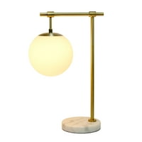 Elegantni dizajni 21 Moderna bijela staklena svjetiljka globusa sa antiknim mjedenim rukom i mramornim bazom