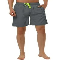 Unique Bargains muške čvrste kratke hlače za plažu s vezicama za surfanje mrežaste hlače za podstavu
