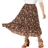 Jedinstvena Bargains Junior-ova cvjetna elastična struka a-Line Maxi šifonska suknja