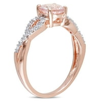 Miabella ženski karat T. G. W. Morganit i karat T. W. dijamant Infinity zaručnički prsten od 10kt ružičastog